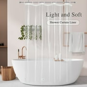 Inosoo Light Weight Clear Stall Shower Curtain Liner, 48"x72" Narrow Size Waterproof PEVA Plastic Shower Liner with Magnets
