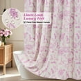 thumbnail image 1 of Inosoo Decorative Linen-Look Digital Print Shower Curtain, Soft & Luxury Farmhouse Pink-Purple Dahlia Flowers Design, 72x72 Inches, 1 of 12