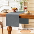 thumbnail image 1 of Inosoo Linen-like Table Runner, 13x120 inch Polyester Fabric Table Scarf Waterproof Stain-Resistant Machine Washable, for Dining Party Holiday Home Décor,Dark Gray, 1 of 9