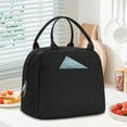 thumbnail image 1 of Inosoo Solid Black Lunch Bag for All, Insulated Cooler & Thermal Tote for Work, School, Picnic, Beach, Fishing, 1 of 8