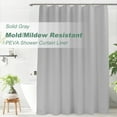 Inosoo PEVA Solid Gray Shower Curtain Liner, 72" Wx84"H Heavy Duty