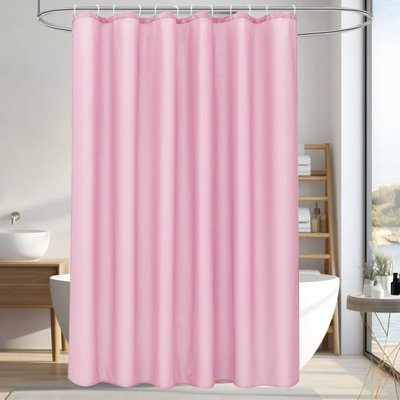 Inosoo Pink Fabric Shower Curtain Liner, 72"x 72" Cloth Shower Curtain, Water Repellent Shower Liner for Girls & Women