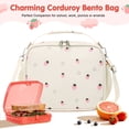 thumbnail image 1 of Inosoo Pink Strawberry Corduroy Lunch Bag - Handheld or Shoulder Carry Insulated Lunch Box, 1 of 13