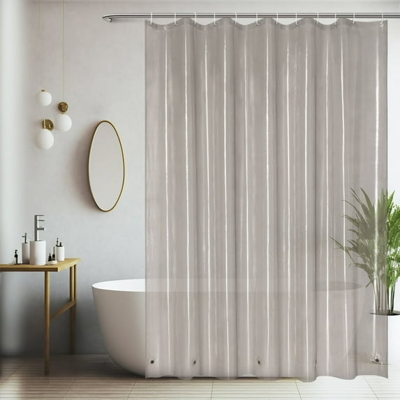Inosoo Plastic Shower Curtain liner, 72"x 78" Extra Long Tan Gray Shower curtain Liners, Lightweight Waterproof PEVA Brown Gray Color Shower Curtains for Bathroom with Magnets