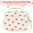 thumbnail image 1 of Inosoo Red Cherry Corduroy Lunch Bag - Handheld or Shoulder Carry Insulated Lunch Box, 1 of 13
