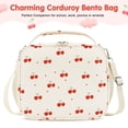 thumbnail image 1 of Inosoo Red Cherry Corduroy Lunch Bag - Handheld or Shoulder Carry Insulated Lunch Box, 1 of 13