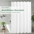 thumbnail image 1 of Inosoo Solid White PEVA Plastic Shower Curtain Liner, 72"x 78" Extra Long Heavy Duty Waterproof Extra Long Shower Liner, Mold and Mildew Resistant, 1 of 7