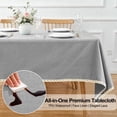 thumbnail image 1 of Inosoo Thick Faux linen Tablecloth, 60x102 inch Rectangle TPU Waterproof & Oil Proof Wipe Clean Cloth Table Cover, Gray, 1 of 8