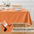 thumbnail image 1 of Inosoo Thick Faux linen Tablecloth for Fall Pumpkin Festival, 60x84 inch Rectangle TPU Waterproof & Oil-Proof Coating Wipe Clean Linen Table Cloth, Orange, 1 of 10