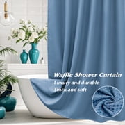 Inosoo Thick Luxury Waffle Shower Curtain, 72"x 72" , Moonlight Blue