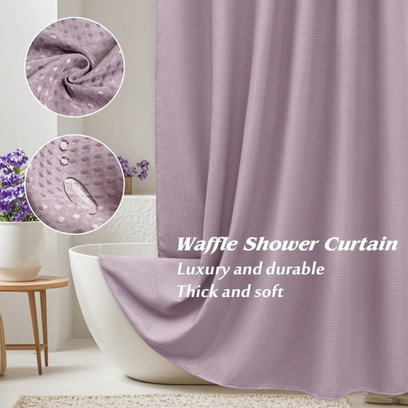 Inosoo Thick Waffle Weave Shower Curtain, 72"x 72" Luxury Hotel Quality, Purple