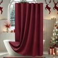 thumbnail image 1 of Inosoo Thick Waffle Weave Shower Curtain, 72"x72" Heavy Duty Waffle Textured Fabric Christmas Decorative Curtains for Bathroom, Luxury Weighted Polyester Bath Curtain for Hotel, Burgundy, 1 of 19
