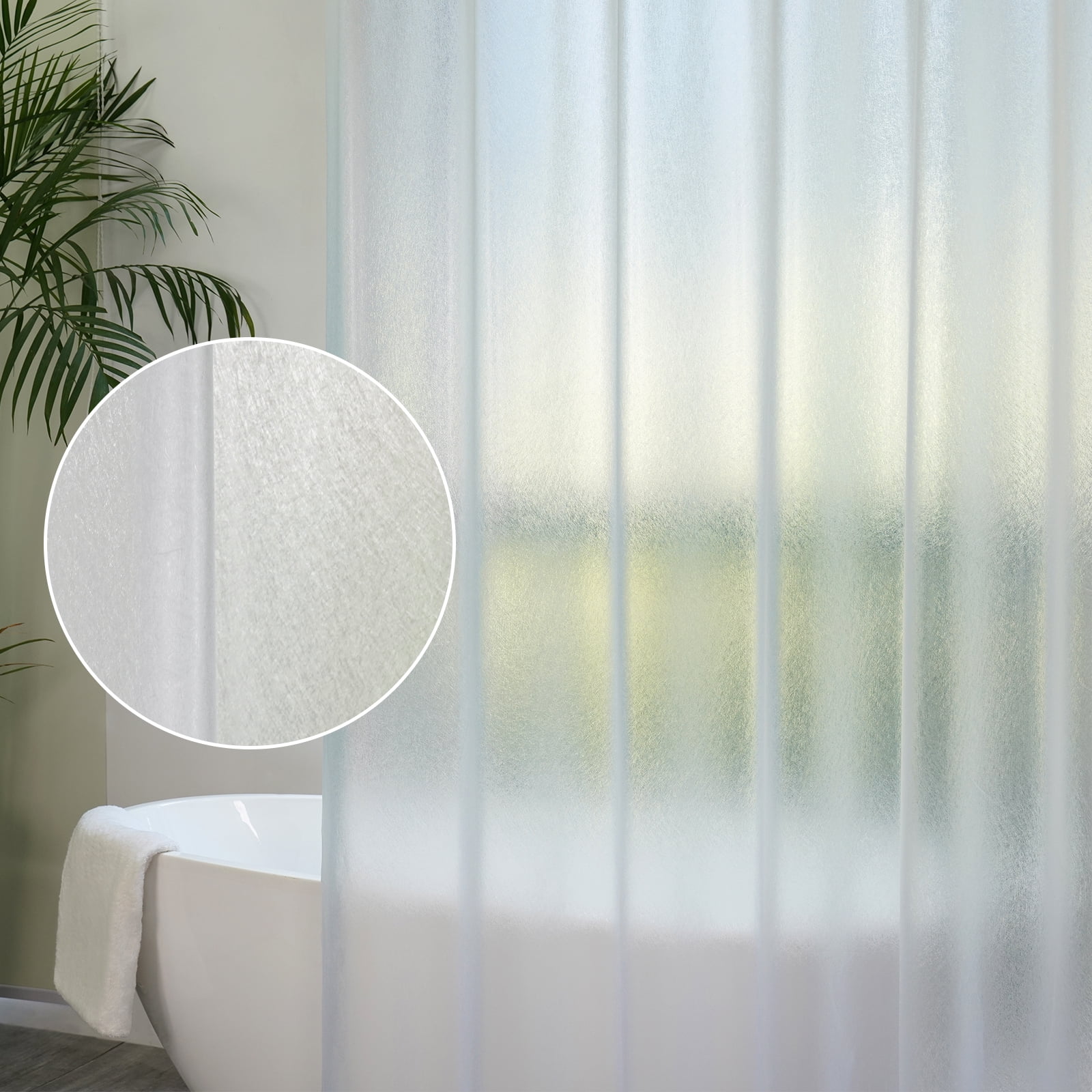 Inosoo Tuxtured Frosted Shower Curtain Liner, 36"Wx 72"H Heavy Duty Waterproof EVA Translucent Plastic Stall Shower Liner, Mold and Mildew Resistant