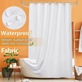 thumbnail image 1 of Inosoo Waterproof Fabric Shower Curtain Liner, 72x72 Cloth Shower Curtain Bathroom Set with Hooks, White, 1 of 9