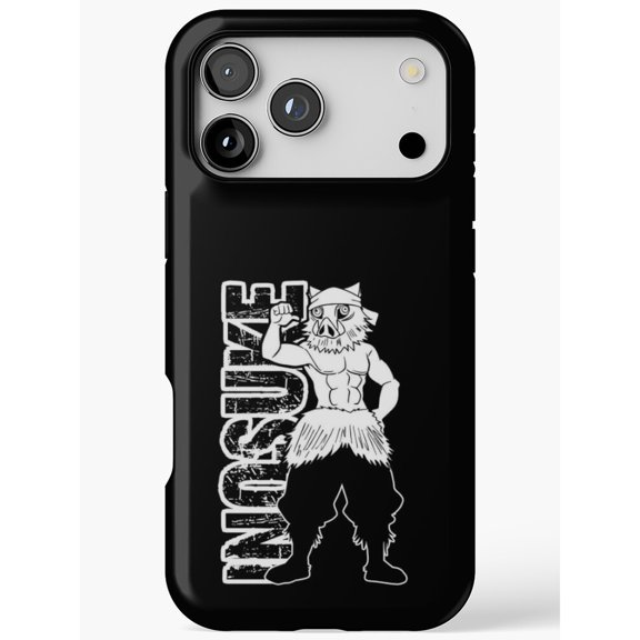 Inosuke Boar-Masked Warrior Black and White Tough Case for Apple iPhone