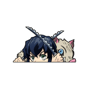 Inosuke Peeker Sticker Demon Slayer | Decorative Anime Decal for Car, Laptop, or Window