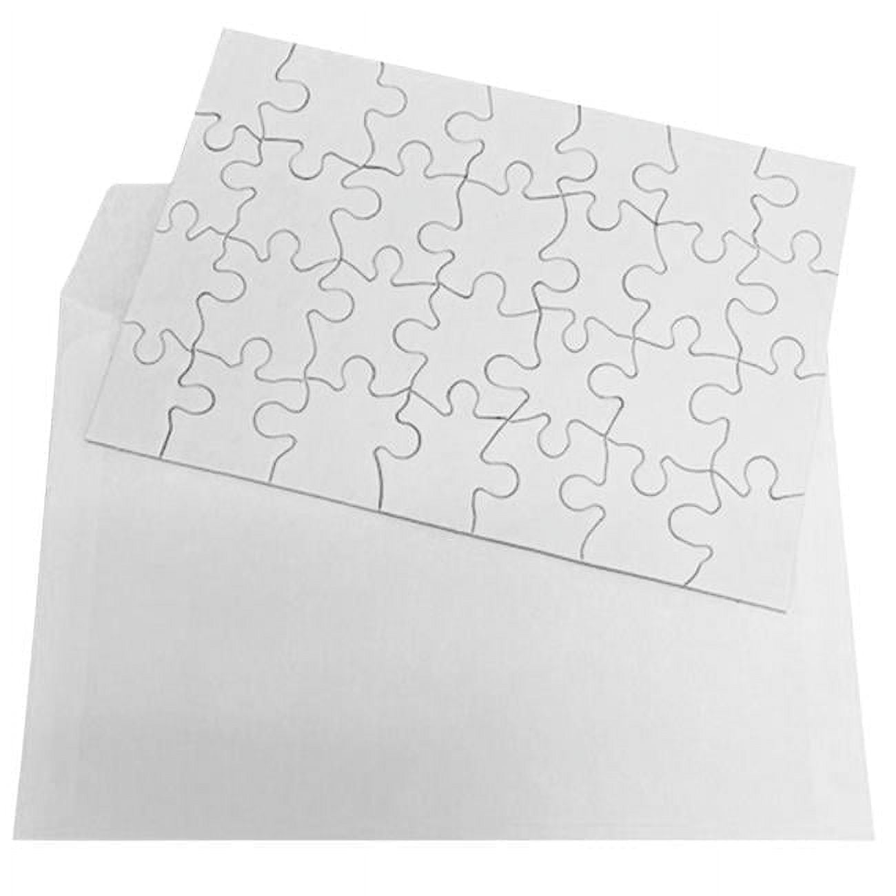 Inovart 2744 5 .5 x 8 in. Puzzle-It Blank Puzzles with Envelopes & 12 Puzzles Per Pack, White - 28 Piece