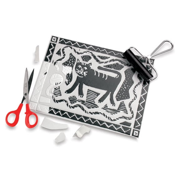 Sax Polystyrene Self-Adhesive Printing Plate, 9 X 12 in, White, Pack of 12