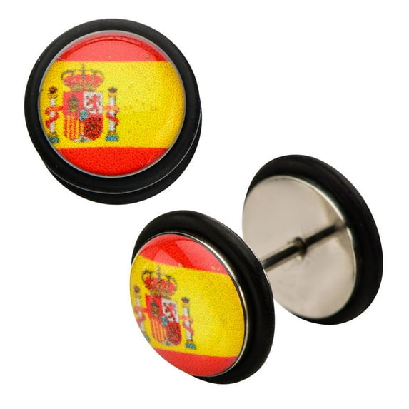 Inox World Cup Spain Stainless Steel Fake Plug Earrings