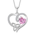 thumbnail image 1 of Inpasne Celtic Knot Necklace 925 Sterling Silver Love Heart Trinity Knot Pendant Irish Good Luck Necklace October Birthstone Jewelry for Women, 1 of 6