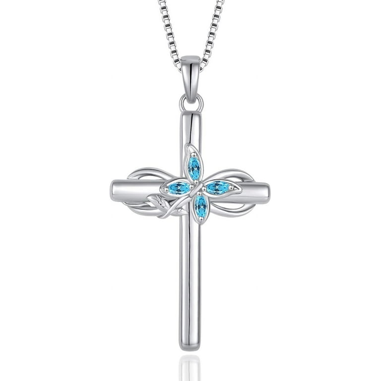 Inpasne Cross Necklace for Women 925 Sterling Silver Infinity