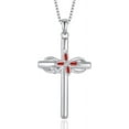 thumbnail image 1 of Inpasne Cross Necklace for Women 925 Sterling Silver Infinity Butterfly Garnet Necklace January Birthstone Jewelry Gifts for Women Her Mom Wife Girlfriend Daughter, 1 of 6