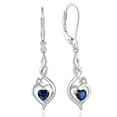 thumbnail image 1 of Inpasne Infinity Heart Dangle Drop Earrings for Women 925 Sterling Silver Leverback Sapphire Earrings September Birthstone Jewelry Gifts for Mom Her Wife Girlfriend Daughter, 1 of 6