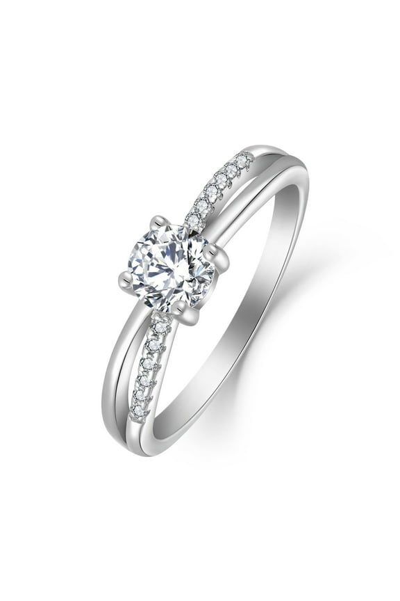 Infinity Promise Ring for Her 925 Sterling Silver Engagement Ring Wedding Eternity Anniversary Statement Ring for Women Size 5