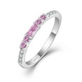 thumbnail image 1 of Inpasne Stackable Eternity Ring for Women 925 Sterling Silver Baguette Cut Pink Tourmaline Ring October Birthstone Jewelry Gifts for Her Size 6, 1 of 6