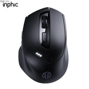 Inphic DR01 Ergonomic Silent Bluetooth Mouse for Office / Gaming Tri-Mode Quiet Wireless Mouse, 1600dpi, Black