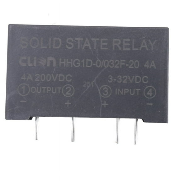 Input 3-32V DC Output 4A 200V DC 4 Pin PCB Solid State Relay HHG1D-0/032F-20,1 x Solid State Relay,Black