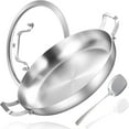 thumbnail image 1 of Inqibee Paella Pan with Lid Tri-Ply Stainless Steel,Induction Compatible,Dishwasher and Oven Safe 12 inch., 1 of 7