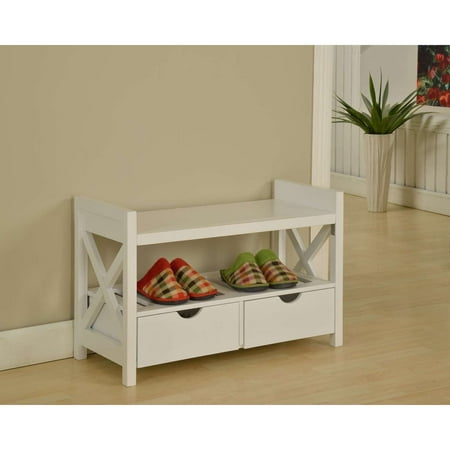 Room Designs Storage Bench White Transitional Rectangle