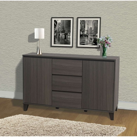 Room Designs Buffet Cabinet Oak / Grey Contemporary Rectangle