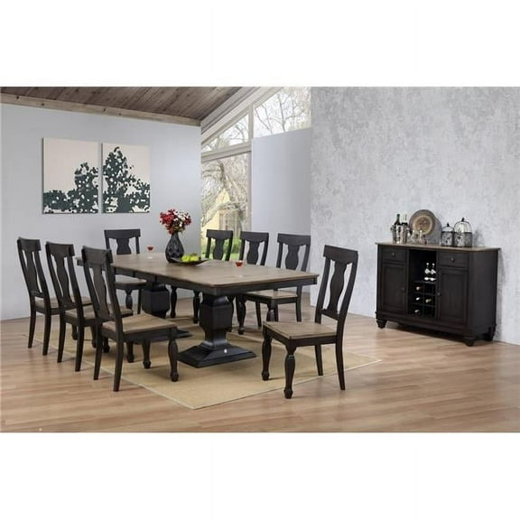 Inroom Furniture Designs D6403-T Table - Charcoal, 30 x 42 x 72 in.