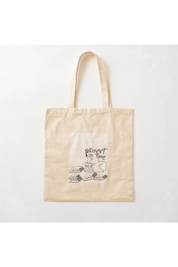 Inrovert Time Canvas Tote Bags, Reusable Shopping Bag