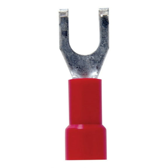 Jandorf 60955 Spade Terminal, 22 to 18 AWG Wire, #8 Stud, Vinyl Insulation, Copper Contact, Red