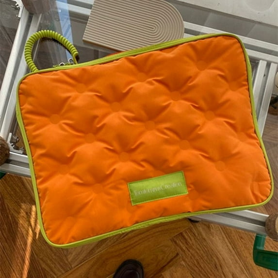 Ins Brown Laptop Sleeve Case 11 13 14 16 Inch Notebook Travel Carrying Bag for Macbook Air Pro 14 Inch Case Computer Bag Women (Orange,11inch)