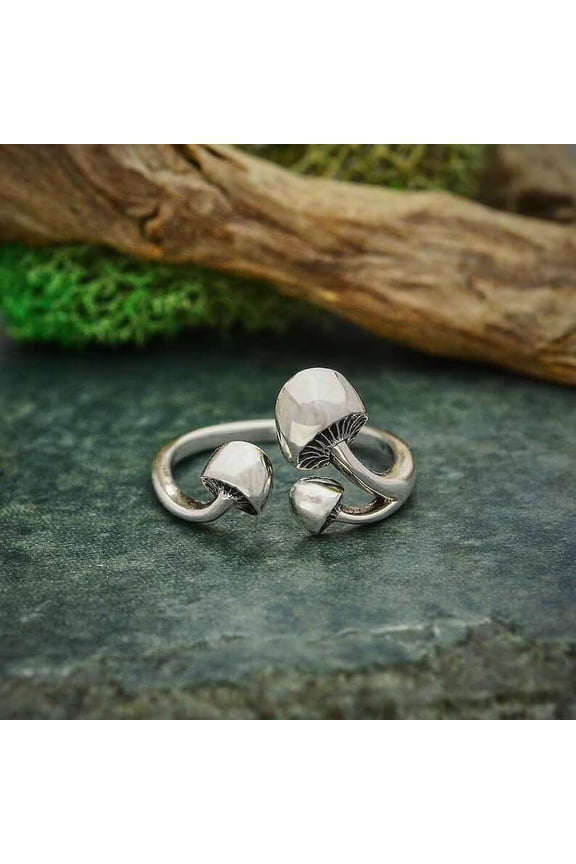 Ins Cool Simple Adjustable Mushroom Ring