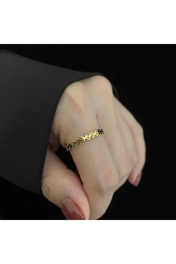 Ins Fashion Dollar Signs Finger Rings Female High Quality 14K Yellow Gold Money Ring Punk Lucky Jewelry Anillos Mujer