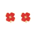 thumbnail image 1 of Ins Fashion Light Luxury Texture Alloy Oil Drop Leaf Flower Earrings Fresh Forest Style Enamel Floral Ear Jewelry, 1 of 8