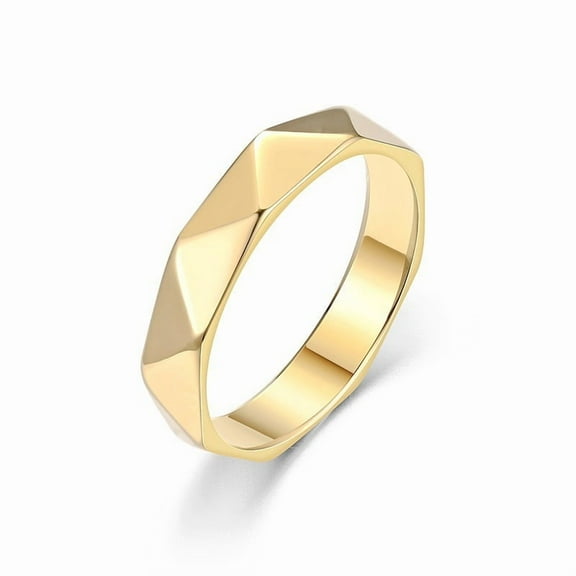 Ins Fashion Women Finger Rings Female 14K Yellow Gold Geometric Ring High Quality Statement Jewelry Anillos Mujer