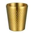 thumbnail image 1 of Ins Industry Style Anti-scalding Anti-fall Hammered Texture Milk Mugs Cold Water Drinks Cup Stainless Steel Double-Wall Beer Cups GOLD 260ML, 1 of 8