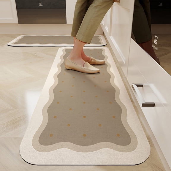Ins Kitchen Mats Kitchen Floor Mat Absorbent Bathroom Entrance Doormat Irregular Long Area Rugs Simple Home Decoration