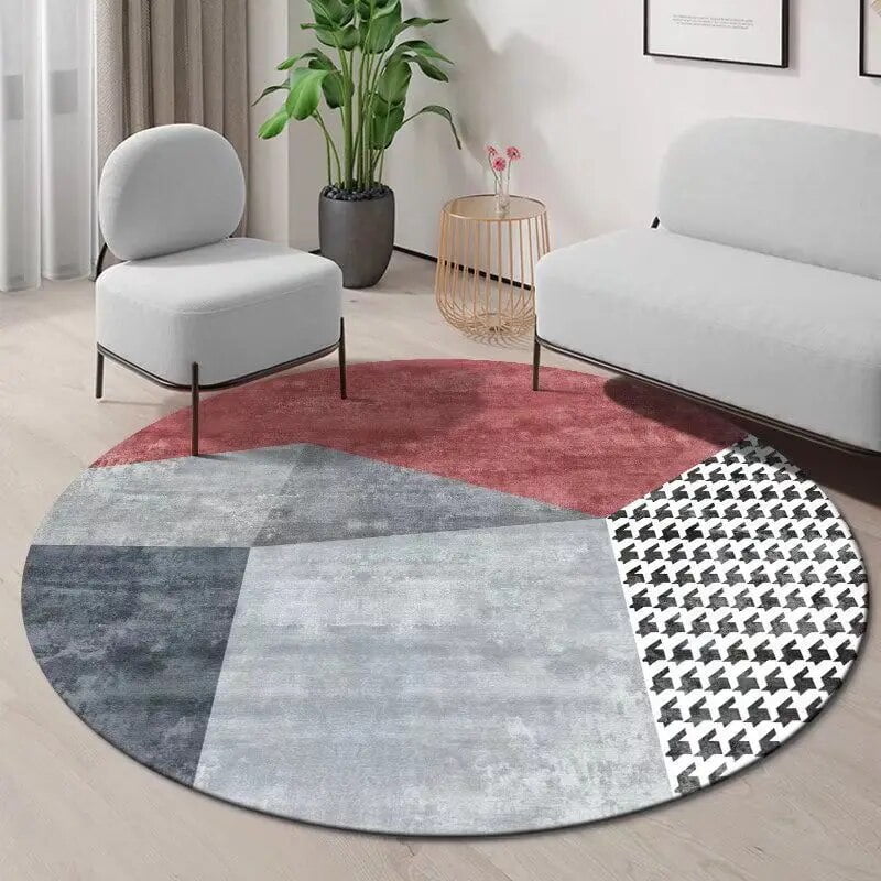 Ins Light Luxury Round Carpets Living Room Large Area Carpet High
