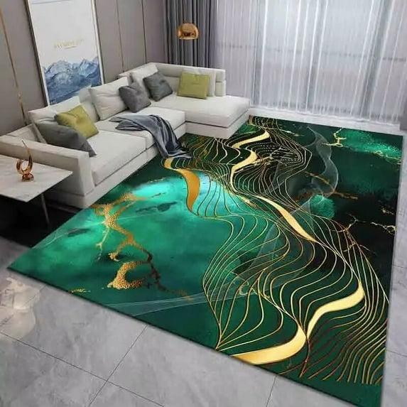 Ins Modern Geometric Art Living Room Carpets Luxury Room Decore Leisure Area Rugs Teenagers Bedroom Non-slip Floor Mats Washable