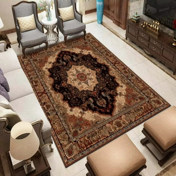 Ins Persian Retro Carpets for Living Room Luxury Home Decor Bedroom Large Area Rugs Non-slip Balcony Leisure Floor Mats Washable