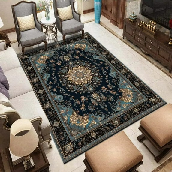 Ins Persian Retro Carpets for Living Room Luxury Home Decor Bedroom Large Area Rugs Non-slip Balcony Leisure Floor Mats Washable