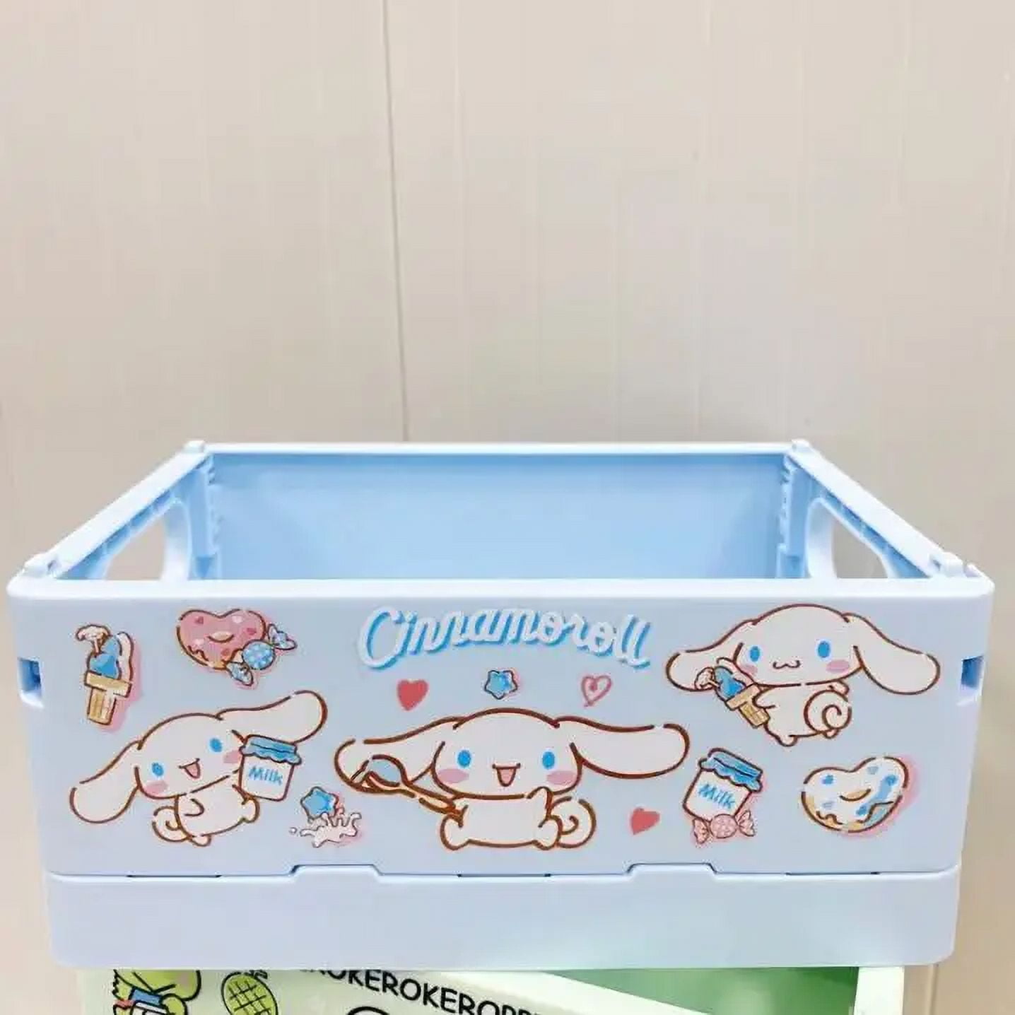 Ins Sanrio Kuromi Cinnamoroll Desktop Plastic Storage Baskets Organizer