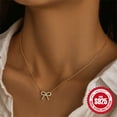 thumbnail image 1 of Ins Style S925 Sterling Silver Diamond Bow Necklace, 1 of 2